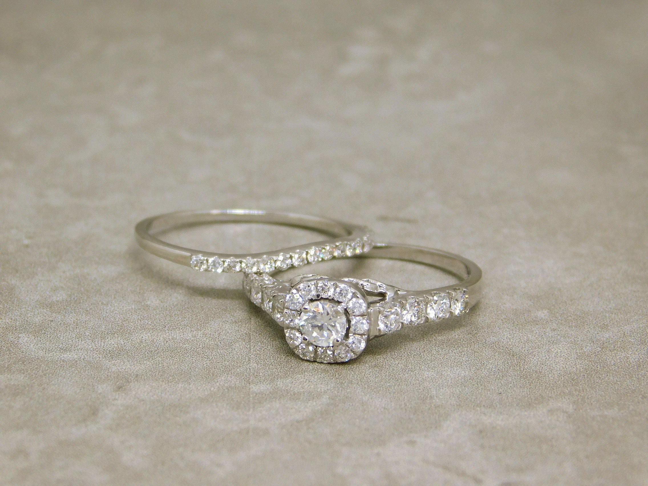 Diamond Engagement Ring With Matching Band