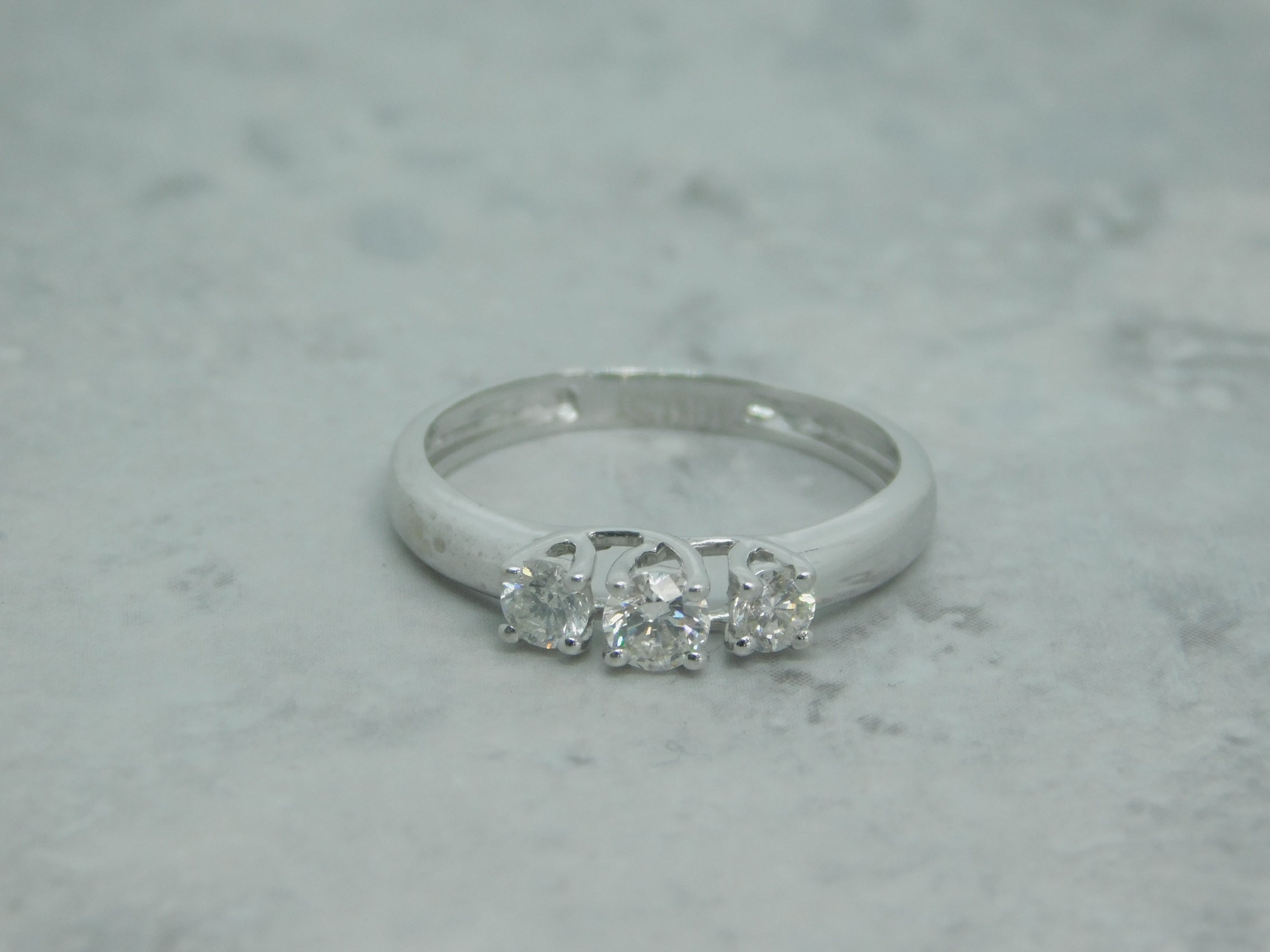 Ladies 3 Stone White Gold Diamond Engagement Ring