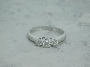 Ladies 3 Stone White Gold Diamond Engagement Ring
