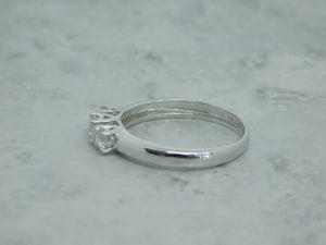 Ladies 3 Stone White Gold Diamond Engagement Ring