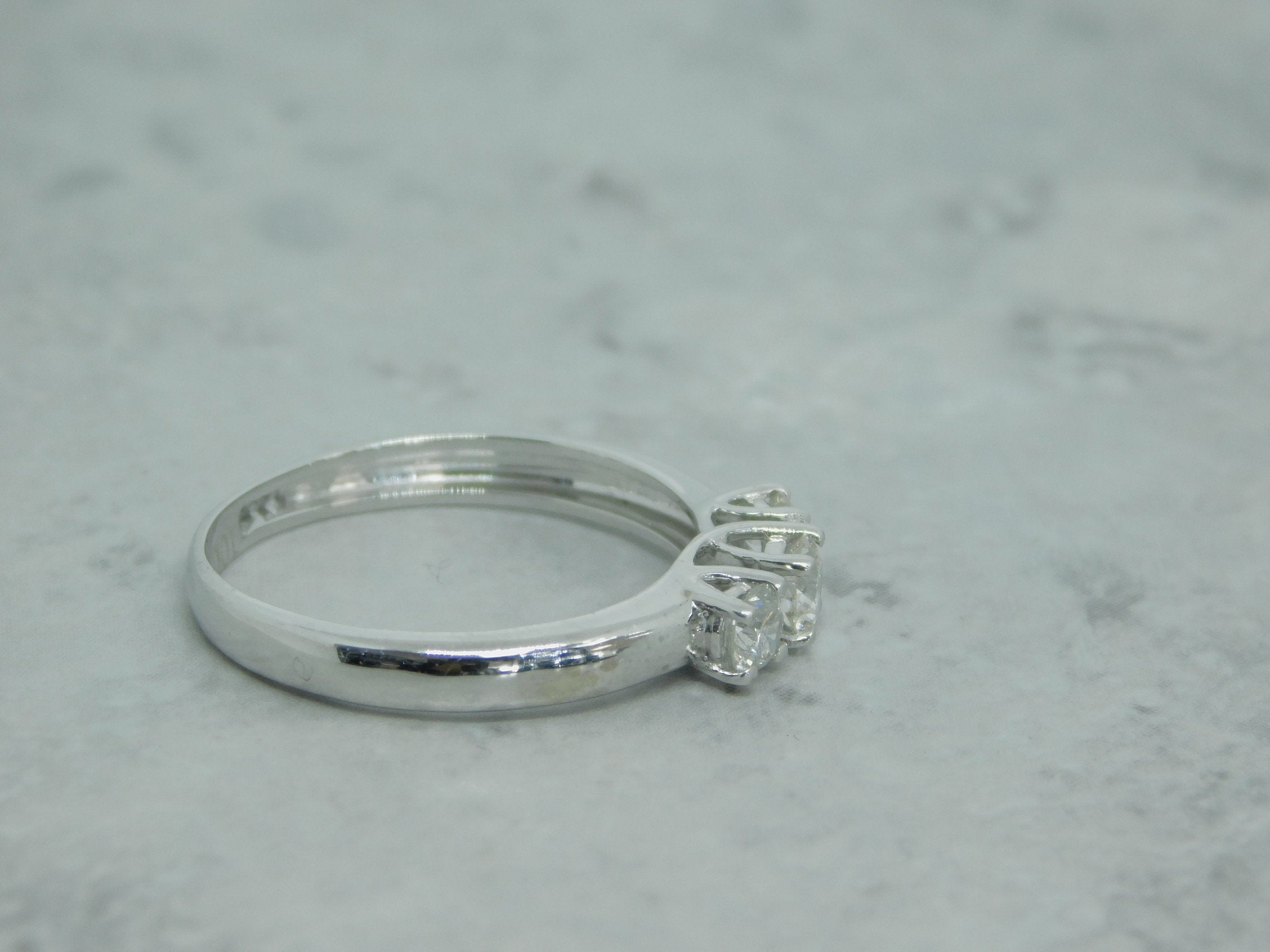 Ladies 3 Stone White Gold Diamond Engagement Ring